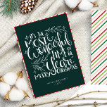 Cartão De Festividades Vintage Typografia Feliz Família de Natal<br><div class="desc">Vintage Typografia Felry Christmas Family Holiday Card</div>