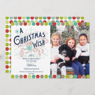 Cartão De Festividades Vintage Typography Christmas Wish Holiday Photo