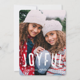 Cartão De Festividades Vintage Typography Joyful Christmas Photo Card
