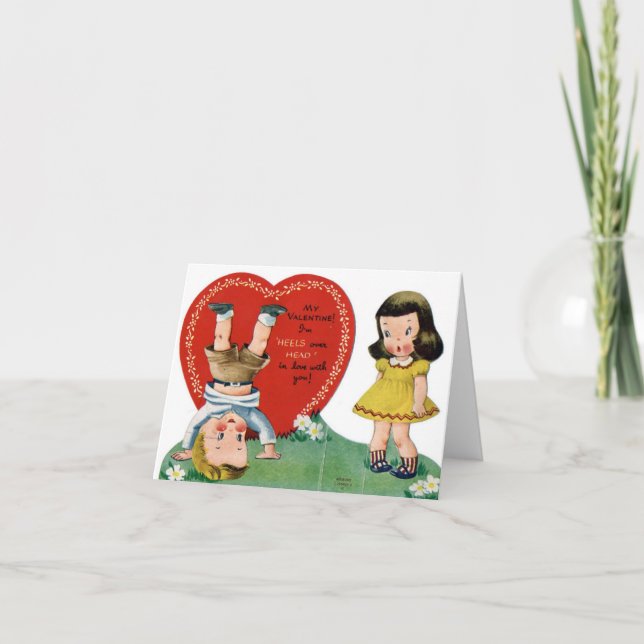 Cartão De Festividades vintage valentine card (Frente)