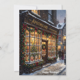 Cartão De Festividades Vintage Victorian Apothecary Pharmacy Christmas