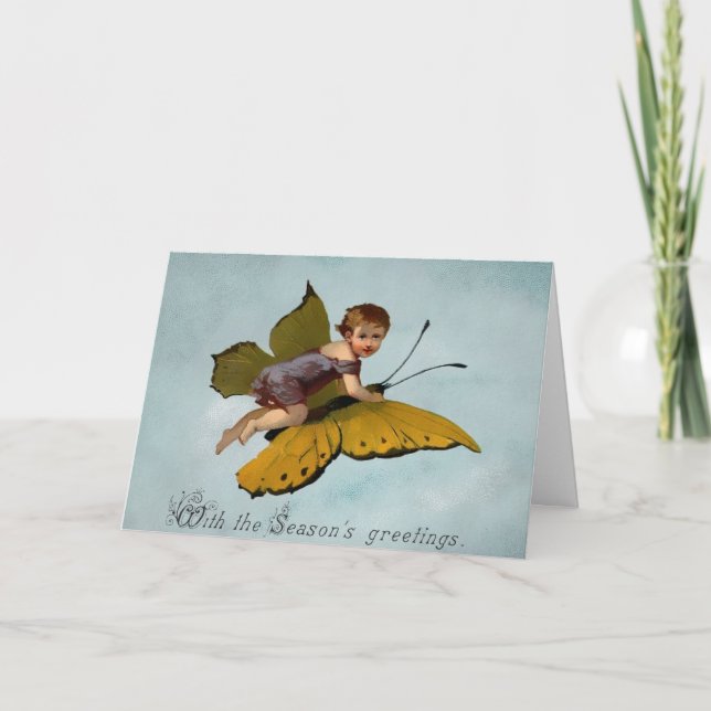 Cartão De Festividades Vintage Victorian Christmas Card (Frente)