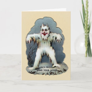 Cartão De Festividades Vintage Victorian Jack Frost Christmas Card
