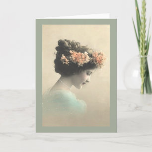 Cartão De Festividades Vintage Victorian Mulher