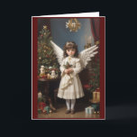 Cartão De Festividades Vintage Victorian Retro Christmas Angel<br><div class="desc">Nossa coleção de Cartões Natais vintages é projetada para capturar os corações daqueles que apreciam a graça e a beleza de uma era passada. Enviar estas cartas é como enviar um pedaço de história, um lembrete da alegria e do calor que a época de férias traz. Quer você os envie...</div>