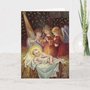 Cartão De Festividades Vintage Vintage Victorian Feliz Natal