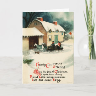 Cartão De Festividades Vintage Vintage Victorian Feliz Natal 12