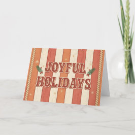 Cartão De Festividades Vintage Western Joyful Holidays Christmas