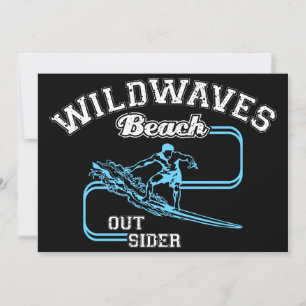 Cartão De Festividades Vintage Wild Waves Beach Outiders Surf