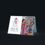 Cartão De Festividades Vintage Winter Christmas Family Photo<br><div class="desc">Cute snowman Christmas holiday season greetings card customizable to your specifics.</div>