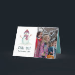 Cartão De Festividades Vintage Winter Christmas Family Photo<br><div class="desc">Cute snowman Christmas holiday season greetings card customizable to your specifics.</div>
