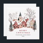 Cartão De Festividades Vintage Winter Town Christmas Corporate<br><div class="desc">Surpreenda e traga alegria aos próximos e torne a celebração inesquecível. Para mais personalização,  clique no link "personalizar mais" e use nossa ferramenta design para modificar esse modelo.</div>
