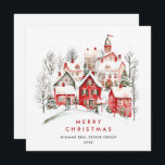 Cartão De Festividades Vintage Winter Town Christmas Corporate<br><div class="desc">Surpreenda e traga alegria aos próximos e torne a celebração inesquecível. Para mais personalização,  clique no link "personalizar mais" e use nossa ferramenta design para modificar esse modelo.</div>