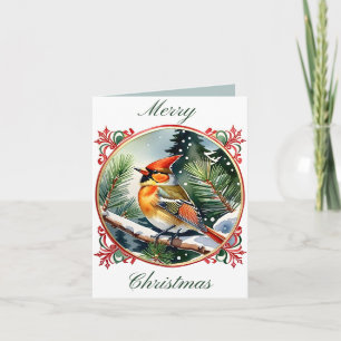 Cartão De Festividades Vintage Winter Wonderland: Natal Cardeal