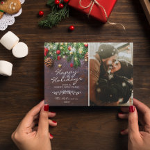 Vintage Wood Happy Holidays Foto