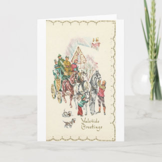 Cartão De Festividades Vintage Yuletide Saudações
