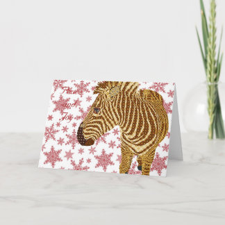 Cartão De Festividades Vintage Zebra II Christmas Greeting