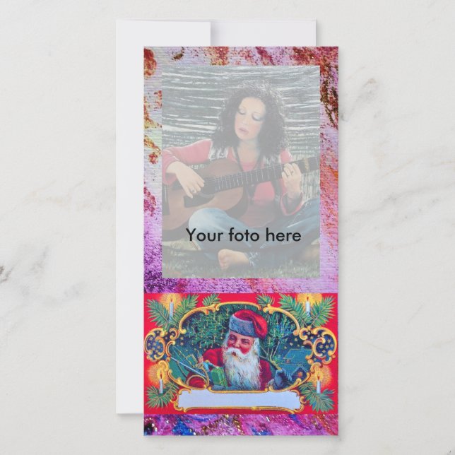 Cartão De Festividades VINTAGEM DE papais noeis (Frente)