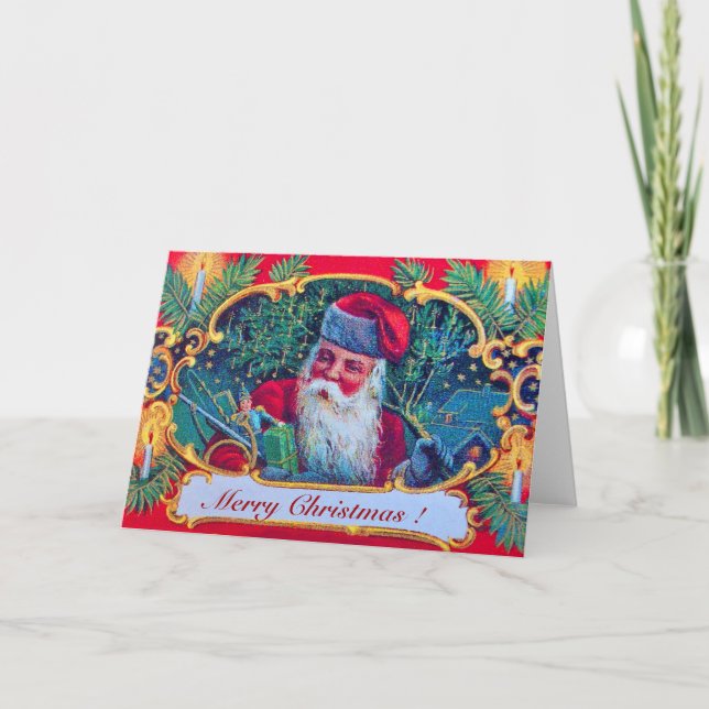 Cartão De Festividades VINTAGEM DE papais noeis (Frente)