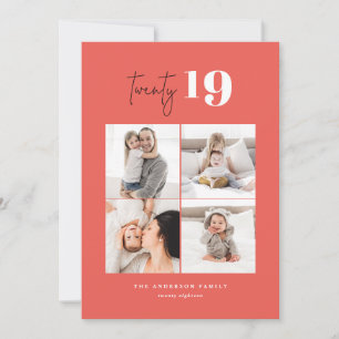 Cartão De Festividades VINTE gráfico negrito multi foto ano novo