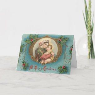 Cartão De Festividades Virgem Católica Religiosa de Natal Maria Jesus