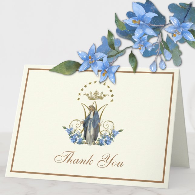 Cartão De Festividades Virgem Elegante Mary Católica Religiosa Holi Flora (Criador carregado)