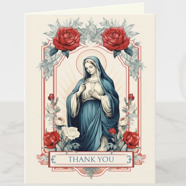 Cartão De Festividades Virgem Maria Religião Católica Rosas (Such a beautiful card for any occasion! )