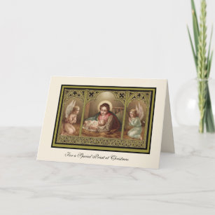 Cartão De Festividades Virgem Natal Maria Jesus Angels Holid