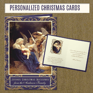 Cartão De Festividades Virgem Religiosa Elegante Mary Angels Music