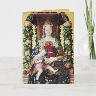 Cartão De Festividades VIRGIN WITH CHILD ,Red Ruby