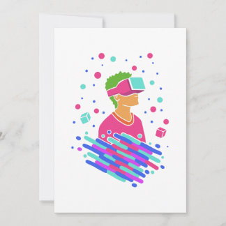 Cartão De Festividades Virtual Reality Vaporwave - 80s 90s estilo Retroat