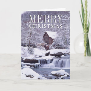 Cartão De Festividades Visão Cênica de Inverno de Glad Creek Mill