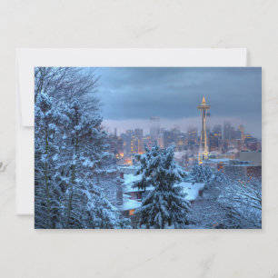 Cartão De Festividades Visão Cênica de Snowy Seattle