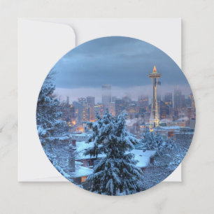 Cartão De Festividades Visão Cênica de Snowy Seattle