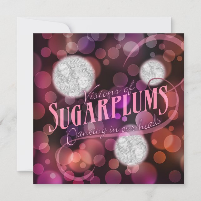 Cartão De Festividades Visions Of Sugarplums Photo Holiday (Frente)
