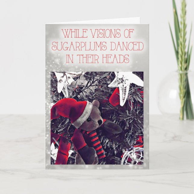 Cartão De Festividades Visions of Sugarplums Teddy Bear Card (Frente)