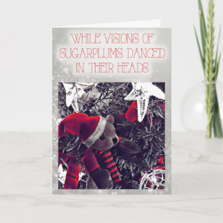 Cartão De Festividades Visions of Sugarplums Teddy Bear Card