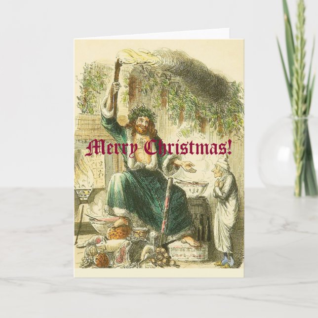 Cartão De Festividades Visitante de Scrooge (Frente)