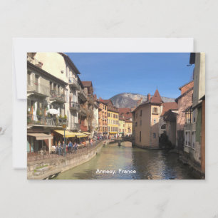 Cartão De Festividades Vista atraente do rio de Annecy, França em um