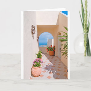 Cartão De Festividades Vista na ilha de Santorini