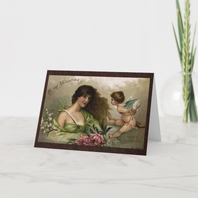 Cartão De Festividades Vitoriano ao Meu Amor Pergunta do Amor (Frente)