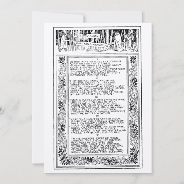 Cartão De Festividades Vitoriano Era Bom Rei Wenceslas (Frente)
