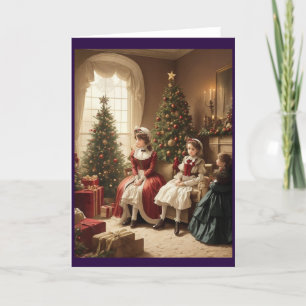 Cartão De Festividades Vitoriano Vintage Retro Natal