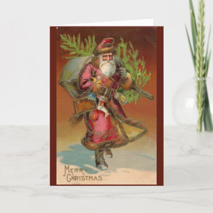 Cartão De Festividades Vitoriano Vintage Retro Natal