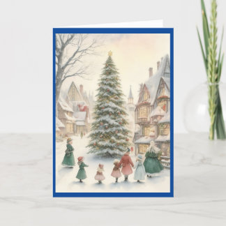 Cartão De Festividades Vitoriano Vintage Retro Natal