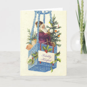 Cartão De Festividades Vitoriano Vintage Retro Natal