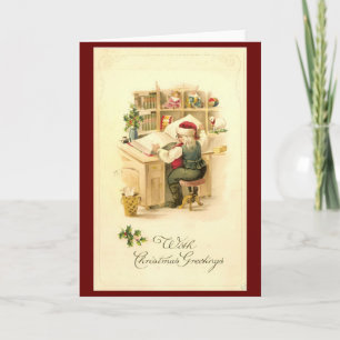 Cartão De Festividades Vitoriano Vintage Retro Natal