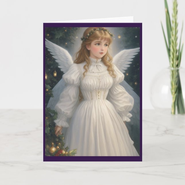 Cartão De Festividades Vitoriano Vintage Retro Natal (Frente)