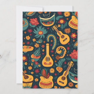 Cartão De Festividades Viva sua Festa com o Estilo do Padrão do CincoDeMa