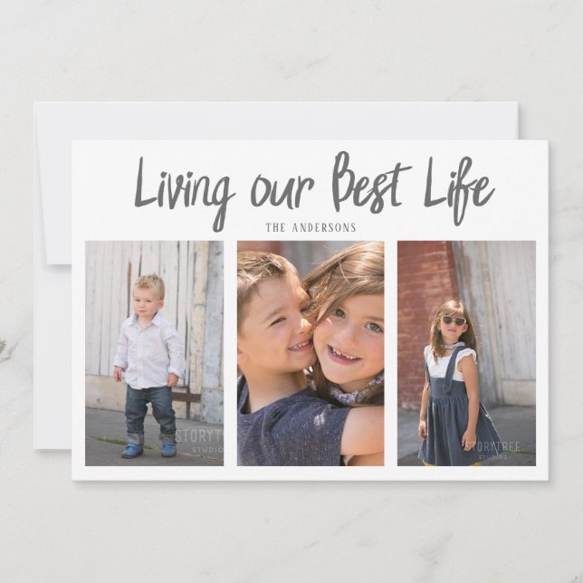 Cartão De Festividades Vivendo nossa melhor vida Foto simples (Frente)